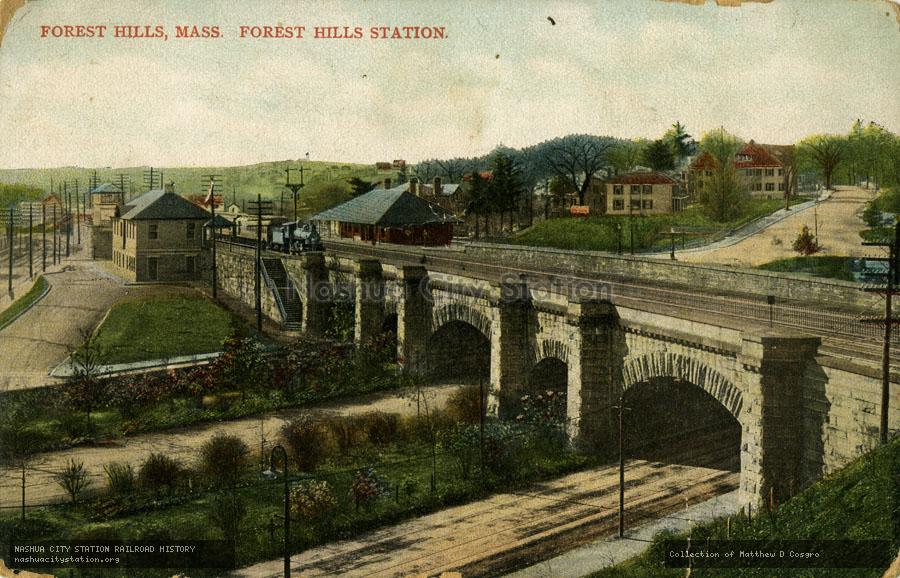 Postcard: Forest Hills, Massachusetts - Forest Hills Station